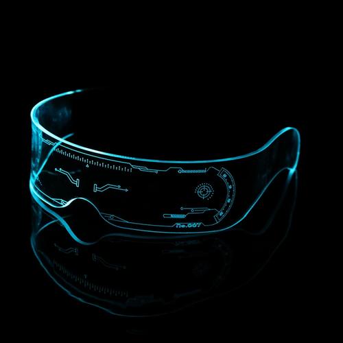 赛博朋克科技感拍照眼镜女led抖音七彩发光蹦迪酒吧气氛道具男潮