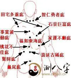 全身痣相图解大全_面部痣相图解面相痣图解