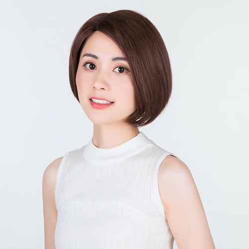 纤缕 假发女短发真人发丝偏分bobo头圆脸修脸气质短直发全头套 手织左