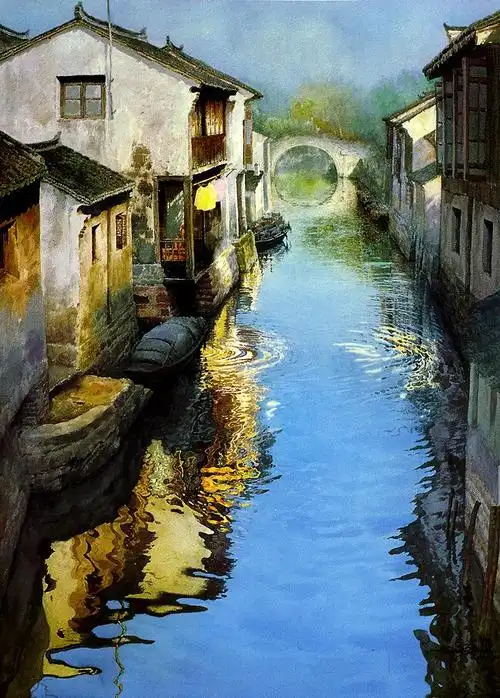 水彩画~~江南水乡