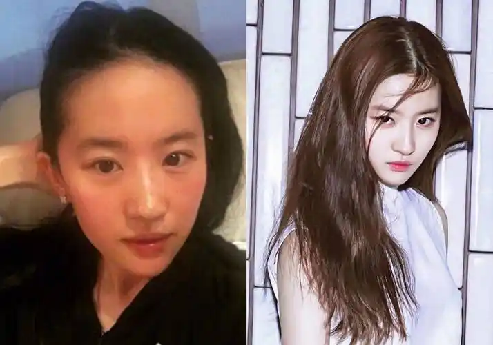 看看这些明星化妆前后的差异,你就知道了_刘亦菲_皮肤_鞠婧祎