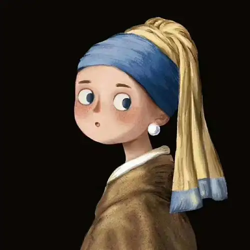 带珍珠耳环的少女