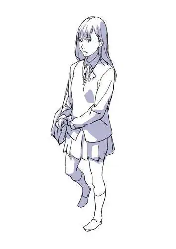 动漫人物半侧身画法侧身站简笔画黑白色人物简笔画女生背影简笔画男生