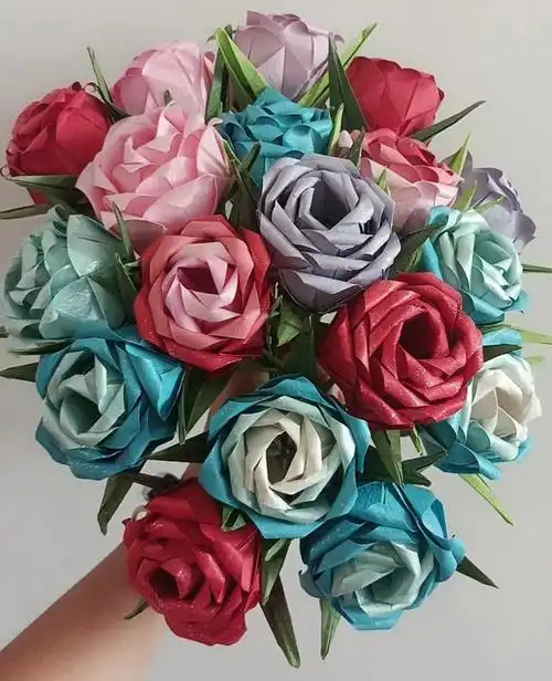 折玫瑰花最简单的折法手工折花最简单的玫瑰花图解