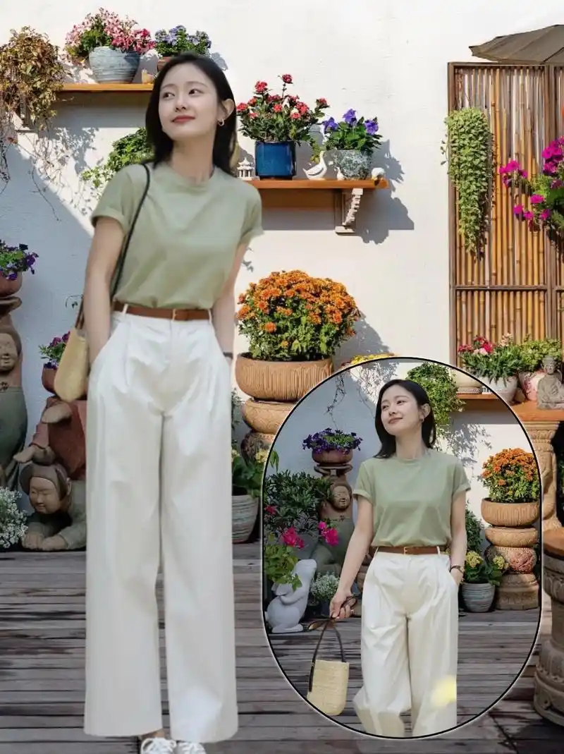 干净利落!时尚女装搭配夏季短袖休闲裤