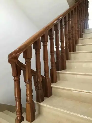 实木扶手厂家订做 酒店硬木楼梯木质靠墙扶手中山厂家