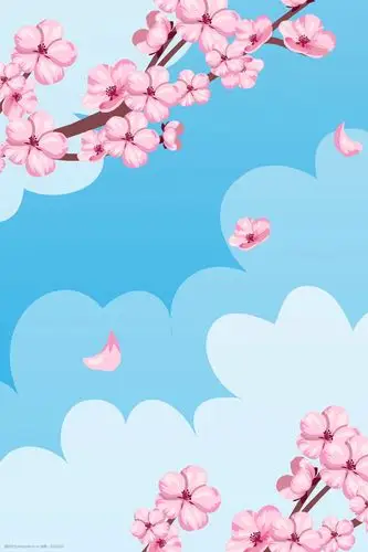 唯美小清新桃花节海报