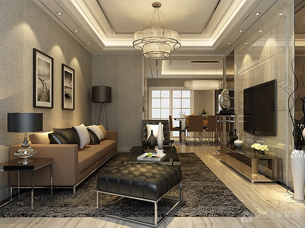 仁和景苑三室一厅一厨一卫现代简约装修效果图