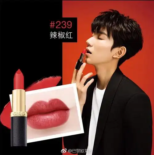 口红欧莱雅小黑黑管哑光正红红色唇膏王源豆沙唇膏