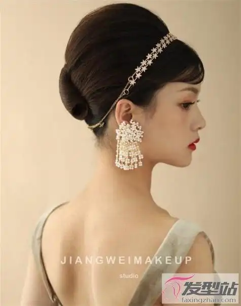 复古港风名媛风盘发高级时尚气质盘发