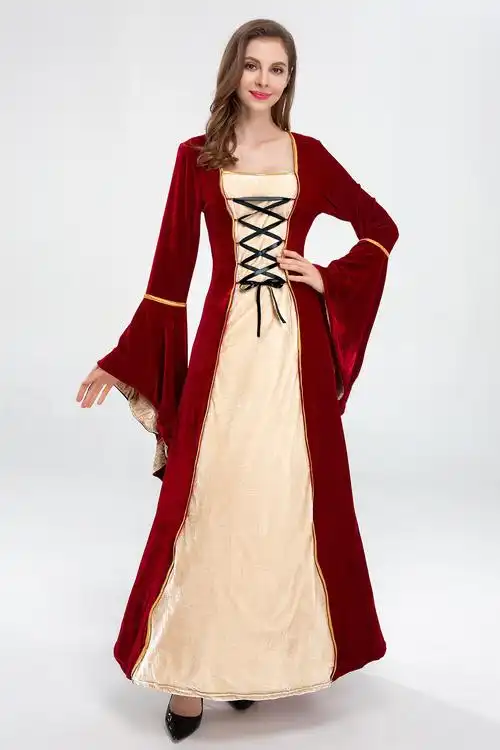 欧洲中世纪收腰法式公主长裙 贵族英伦风礼服连衣裙 影楼拍摄服装