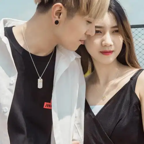 一折项链男女一对_纯银爱你一万年情侣项链紧箍咒一对心形吊坠男女