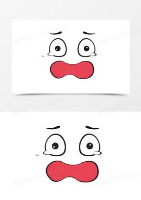 矢量卡通害怕到哭表情元素