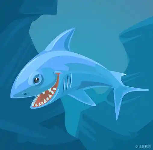 鲨鱼_尖牙_矢量_卡通_插画_图片大全—全景创意图库(quanjing.