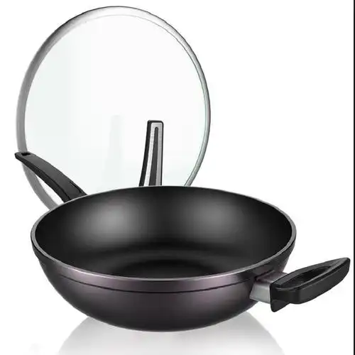 美的midea炒锅cl32t02不粘炒锅平底无油烟铝合金炒菜锅电磁炉燃气通用