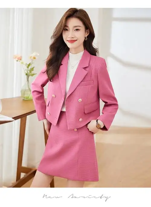 2023秋冬新款女装职业装休套小西服修身百搭上班白领套装 - 17网