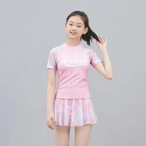 阳光少女儿童泳衣女童女孩分体中大童青少年初中生少女游泳衣12岁