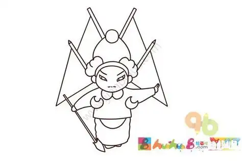 京剧人物手绘好看简笔画