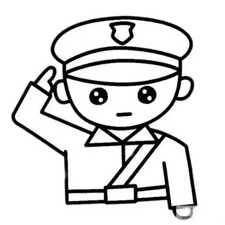 帅气军官漫画简笔画