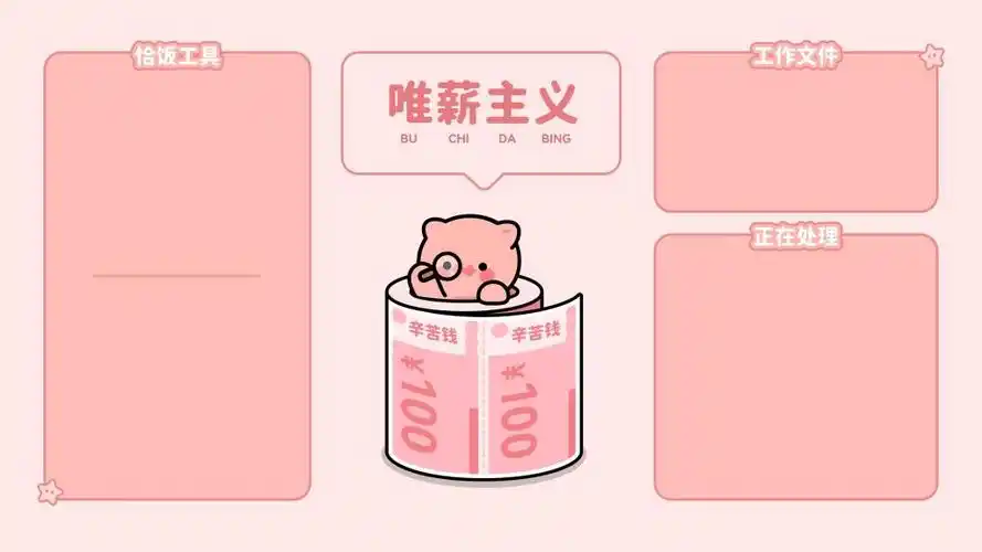 打工人唯薪主义电脑分区壁纸