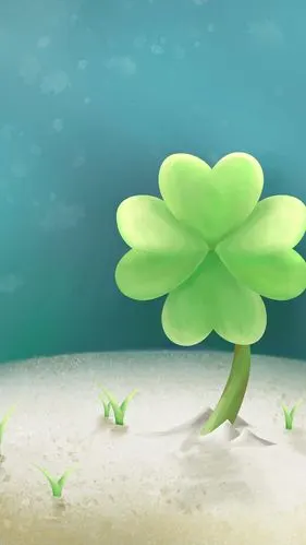 蓝色卡通四叶草psd分层h5背景素材