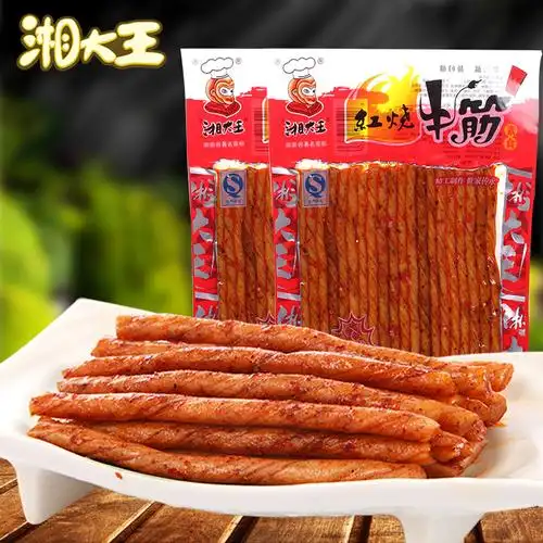 湘大王168g10包盒 素肉红烧牛筋 休闲小吃香辣辣条