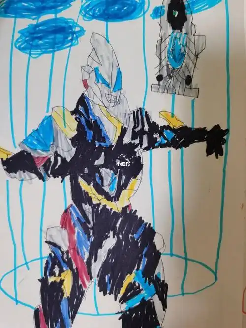 这是儿子画的捷德奥特曼银河初升