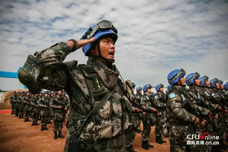 图片默认标题_fororder_维和官兵行军礼高唱国歌.摄