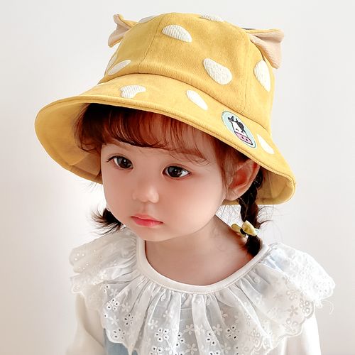 女宝宝帽子春秋款儿童渔夫帽夏季男女童盆帽小童女孩可爱幼儿婴儿
