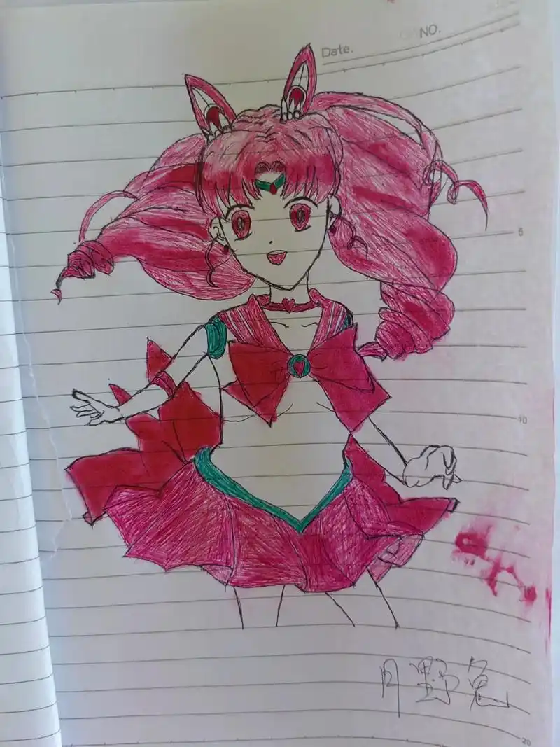 日常瞎画 80,90的回忆, 一支圆珠笔画出的 美少女战士 - 抖音