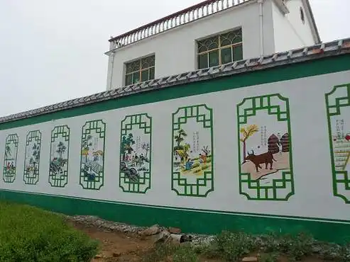 新农村文化墙,墙体彩绘,乡风文明画,彩绘设计,壁画