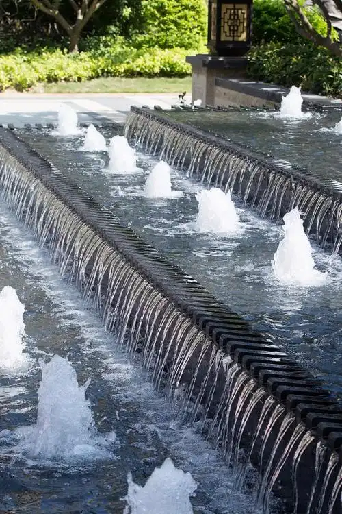 佛山中海山湖世家 大区 岭南新中式 跌级水景 水景景墙 涌泉 景观设计