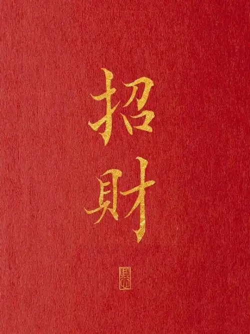 红底红色书法励志好运文字壁纸#手机壁纸##锁屏壁纸