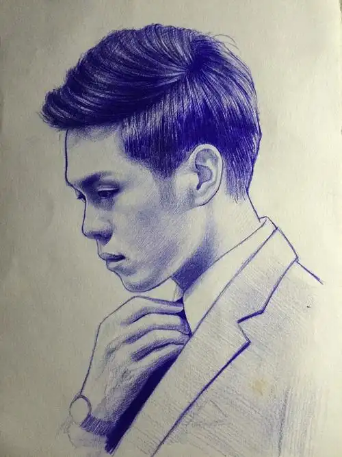 圆珠笔肖像画