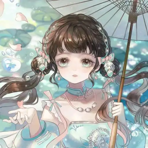 古风萝莉萌系女头像两脸夭桃从镜发一眸春水照人寒