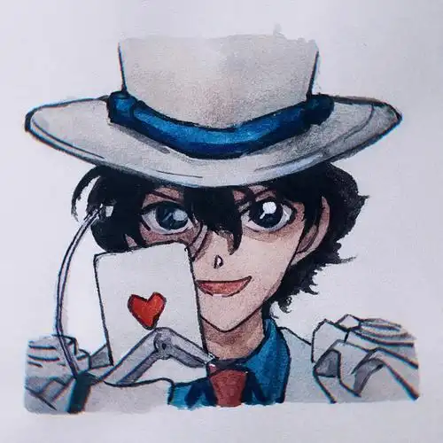 以偷心之名逮捕你[doge]#名侦探柯南  #怪盗基德  #头像  #水彩