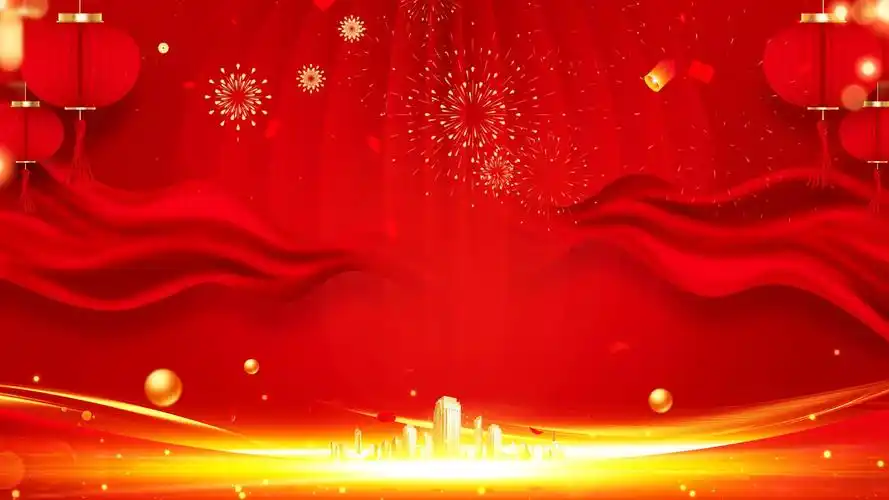 中国风红色喜庆动态展板视频背景素材_1920x1080_高清视频素材下载