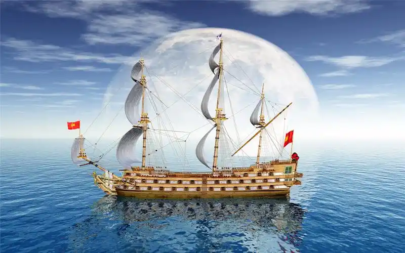 帆船创意设计风景桌面壁纸下载