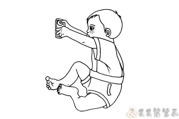 侧坐的人物简笔画