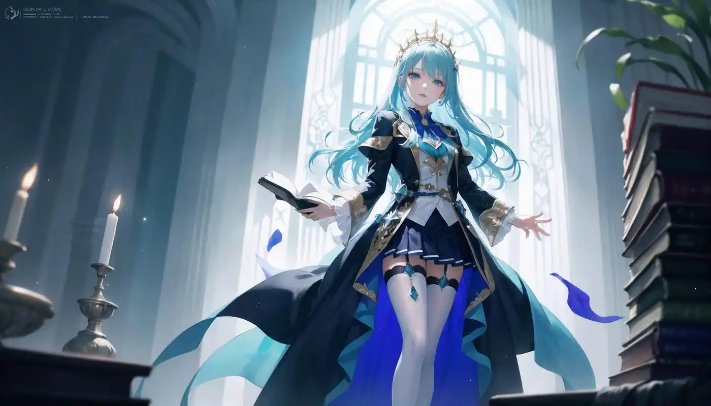 绘画#图书馆的魔法少女(横版2k)(一),喜欢的就下载成为你的电脑壁纸吧