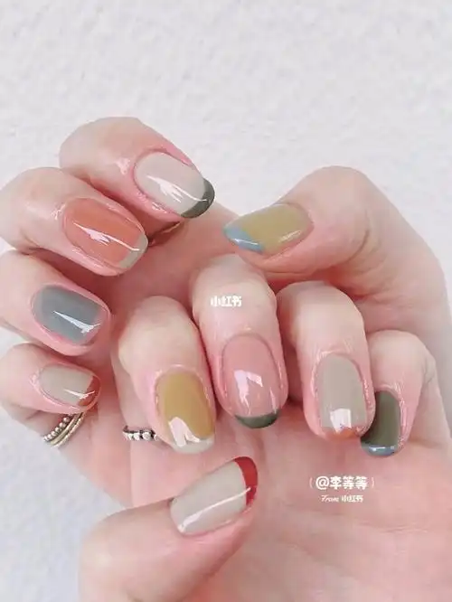 春天美甲水果硬糖跳色美甲2