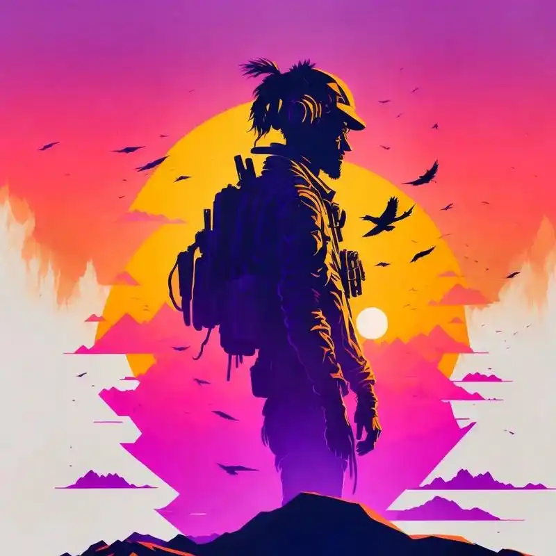 csgo头像,ai系列,霓虹落日.#csgo #steam游 - 抖音