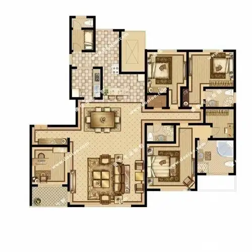 独家钥匙房,楼王大四房业主首次出租,全装全配,拎包入住