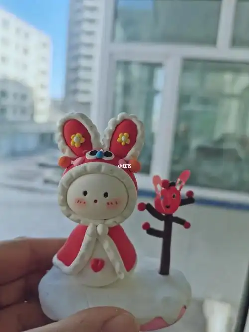 新年粘土小兔子