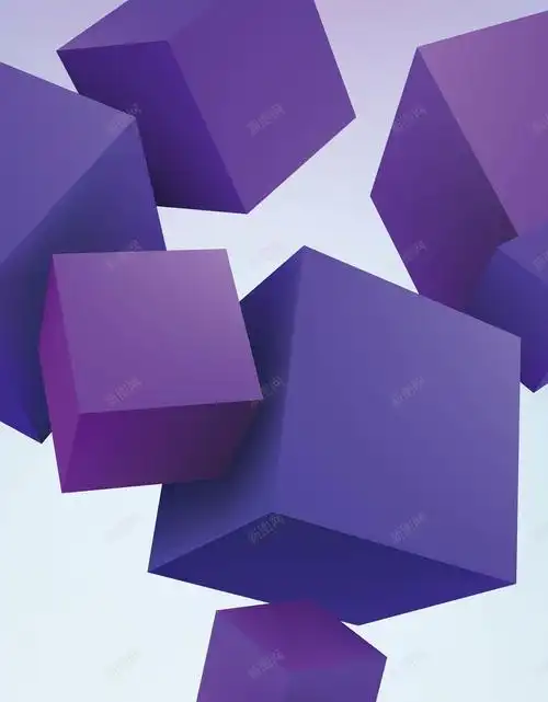com ai 几何 四边形 平淡 方块 海报 矢量素材 紫色 背景 高清背景