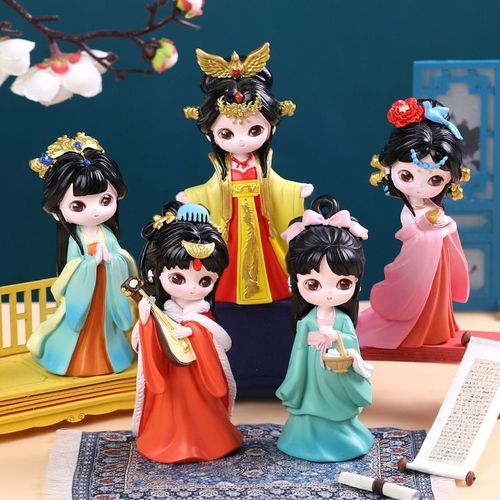 国色天香盲盒中国风古风儿童娃娃武则天卡通玩具桌面礼物摆件手办