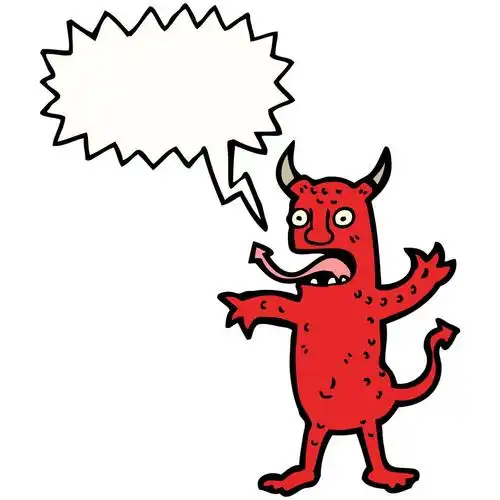 魔鬼,向量,在白色背景上的卡通恶魔