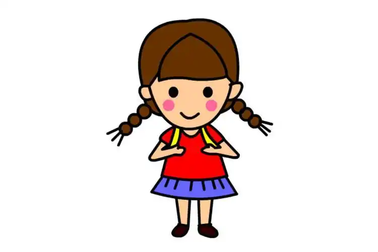 幼儿园里的小女孩简笔画女孩简笔画