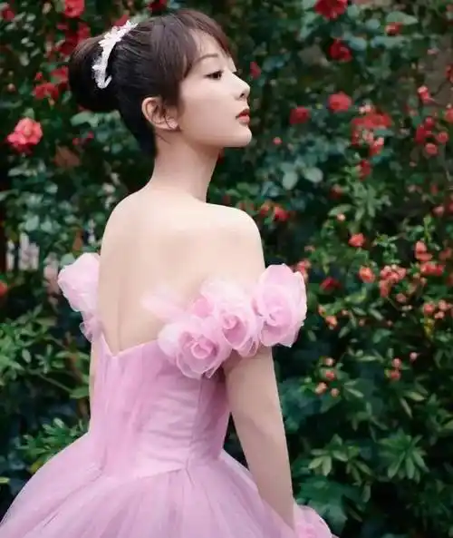 杨紫身穿各种礼服裙,美得就像一个小公主,亭亭玉立,温润甜美_感觉