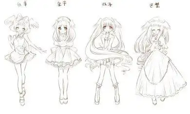 简笔画 希望能帮到你简笔画12星座公主简笔画12星座公主裙十二星座的